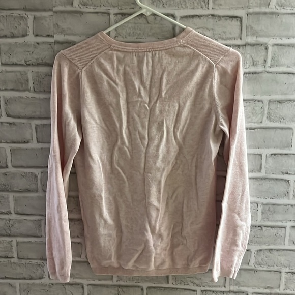 Tommy Hilfiger women’s size small baby pink long sleeve sweater v-neck - Picture 5 of 6